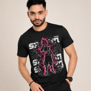 Super Saiyan Anime Graphic Printed DotNet T-Shirt