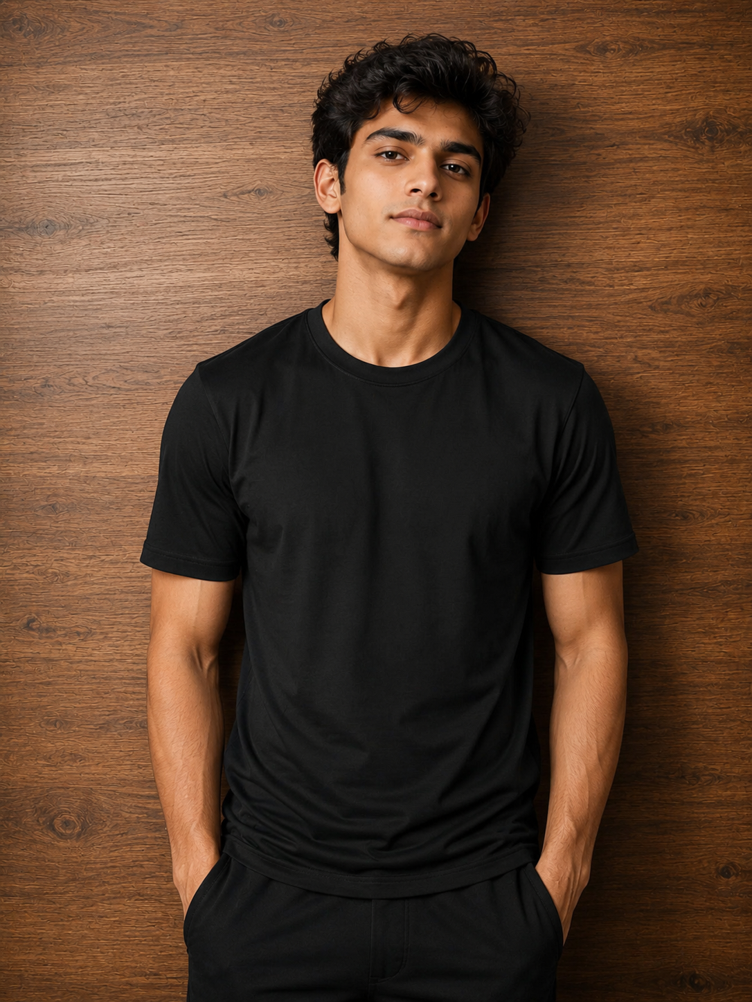 Black Neck T-Shirt for Men