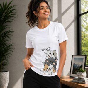 Cute Cat Stack Graphic Tee